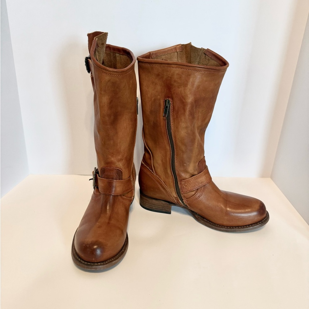 FREEBIRD HONEY LEATHER MOTO BOOTS SIZE 9